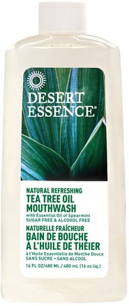 Natural Refreshing Tea Tree Oil Mouthwash, Alcohol Free, 16 fl oz (480 ml) by Desert Essence-Bad, Skönhet, Muntlig Tandvård, Munvatten, Hälsa, Hud, Tea Tree