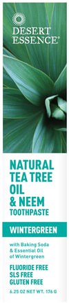 Natural Tea Tree Oil & Neem Toothpaste, Wintergreen, 6.25 oz (176 g) by Desert Essence-Bad, Skönhet, Tandkräm, Oral Tandvård, Munhygienprodukter