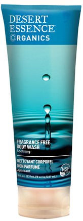 Organics, Body Wash, Fragrance Free, 8 fl oz (237 ml) by Desert Essence-Bad, Skönhet, Duschgel