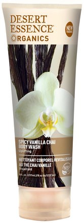 Organics, Body Wash, Spicy Vanilla Chai, 8 fl oz (237 ml) by Desert Essence-Bad, Skönhet, Duschgel