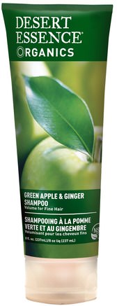 Organics, Green Apple & Ginger Shampoo, 8 fl oz (237 ml) by Desert Essence-Bad, Skönhet, Schampo, Hår, Hårbotten, Balsam