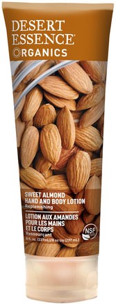 Organics, Hand and Body Lotion, Almond, 8 fl oz (237 ml) by Desert Essence-Bad, Skönhet, Body Lotion