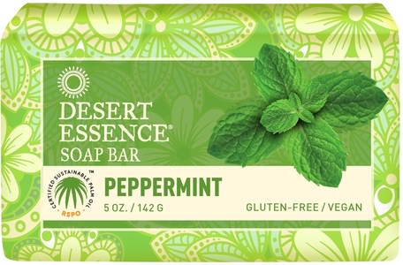 Soap Bar, Peppermint, 5 oz (142 g) by Desert Essence-Bad, Skönhet, Tvål, Hälsa, Hud