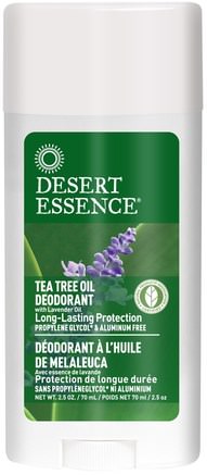 Tea Tree Oil Deodorant with Lavender Oil, 2.5 oz (70 ml) by Desert Essence-Bad, Skönhet, Deodorant