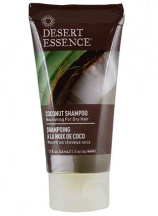 Travel Size, Coconut Shampoo, 1.5 fl oz (44 ml) by Desert Essence-Bad, Skönhet, Schampo, Hår, Hårbotten, Balsam
