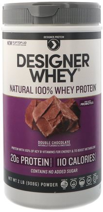 Designer Whey, Natural 100% Whey Protein, Double Chocolate, 2 lbs (908 g) by Designer Protein-Kosttillskott, Vassleprotein