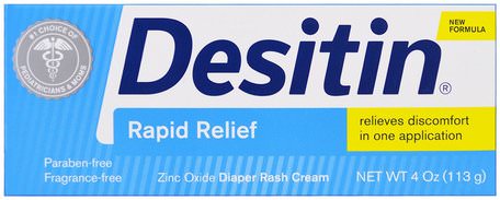 Diaper Rash Cream, Rapid Relief, 4 oz (113 g) by Desitin-Hälsa, Hud, Barns Hälsa