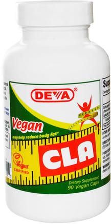 Vegan, CLA, 90 Vegan Caps by Deva-Viktminskning, Kost, Cla (Konjugerad Linolsyra), Hälsa