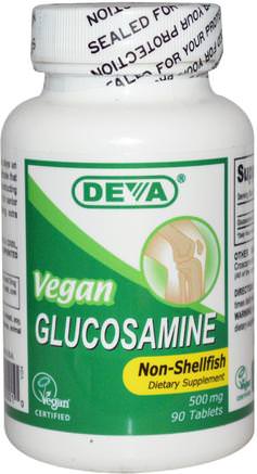Vegan, Glucosamine, Non-Shellfish, 500 mg, 90 Tablets by Deva-Sverige