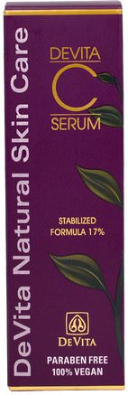 Devita-C Serum, Stabilized Formula 17%, 1 oz (30 g) by DeVita-Skönhet, Ansiktsvård, Krämer Lotioner, Serum