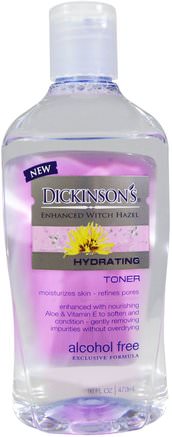Enhanced Witch Hazel, Hydrating Toner, Alcohol Free, 16 fl oz (473 ml) by Dickinson Brands-Skönhet, Ansikts Toner, Hud, Häxhasel