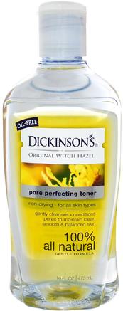 Original Witch Hazel, Pore Perfecting Toner, 16 fl oz (473 ml) by Dickinson Brands-Skönhet, Ansikts Toner, Hud, Häxhasel