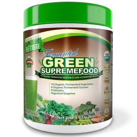 Fermented Green Supremefood, Unsweetened, 6.77 oz (192 g) by Divine Health-Kosttillskott, Superfoods, Greener