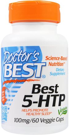 Best 5-HTP, 100 mg, 60 Veggie Caps by Doctors Best-Kosttillskott, 5-Htp, 5-Htp 100 Mg