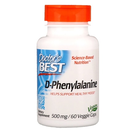Best D-Phenylalanine, 500 mg, 60 Veggie Caps by Doctors Best-Kosttillskott, Aminosyror, D-Fenylalanin