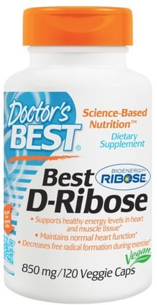 Best D-Ribose, 850 mg, 120 Veggie Caps by Doctors Best-Sport, D Ribos