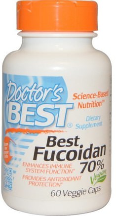 Best Fucoidan 70%, 60 Veggie Caps by Doctors Best-Kosttillskott, Alger Olika, Fucoidan (Brun Tång Fucoxanthin)