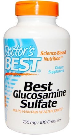 Best Glucosamine Sulfate, 750 mg, 180 Capsules by Doctors Best-Kosttillskott, Glukosamin