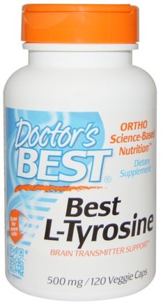 Best L-Tyrosine, 500 mg, 120 Veggie Caps by Doctors Best-Kosttillskott, Aminosyror, L Tyrosin