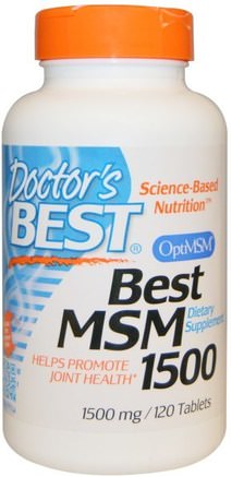 Best MSM 1500, 1500 mg, 120 Tablets by Doctors Best-Hälsa, Osteoartrit, Lignisul Msm, Artrit