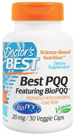 Best PQQ, 20 mg, 30 Veggie Caps by Doctors Best-Kosttillskott, Antioxidanter, Pqq (Biopqq), Anti-Aging