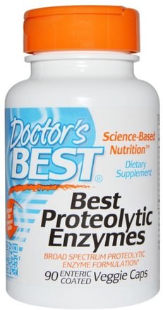 Best Proteolytic Enzymes, 90 Enteric Coated Veggie Caps by Doctors Best-Kosttillskott, Enzymer, Proteolytiska Enzymer