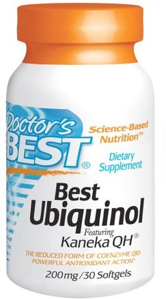 Ubiquinol, Featuring Kanekas QH, 200 mg, 30 Softgels by Doctors Best-Kosttillskott, Antioxidanter, Ubiquinol Qh, Ubiquinol Coq10 200 Mg