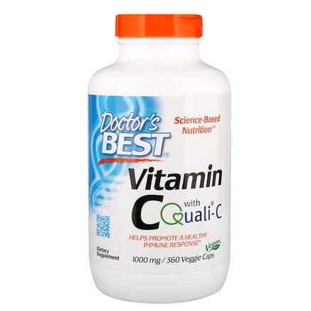Vitamin C, Featuring Quali-C, 1000 mg, 360 Veggie Caps by Doctors Best-Vitaminer, Vitamin C, Vitamin C Askorbinsyra