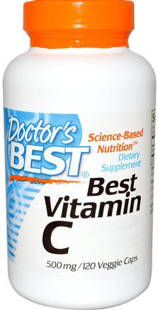Vitamin C, Featuring Qauli-C, 500 mg, 120 Veggie Caps by Doctors Best-Vitaminer, Vitamin C, Vitamin C Askorbinsyra