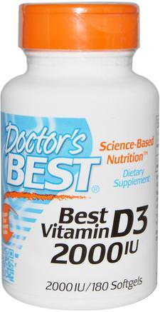 Best Vitamin D3, 2000 IU, 180 Softgels by Doctors Best-Vitaminer, Vitamin D3