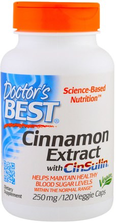 Cinnamon Extract with CinSulin, 250 mg, 120 Veggie Caps by Doctors Best-Kosttillskott, Örter
