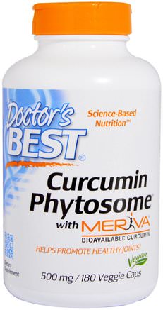 Curcumin Phytosome, With Meriva, 500 mg, 180 Veggie Caps by Doctors Best-Kosttillskott, Antioxidanter, Curcumin