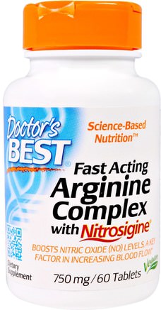 Fast Acting Arginine Complex with Nitrosigine, 750 mg, 60 Tablets by Doctors Best-Kosttillskott, Mineraler, Kalium