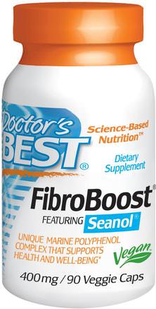 FibroBoost, 400 mg, 90 Veggie Caps by Doctors Best-Örter, Ecklonia Cava Extrakt Fibroboost Seanol