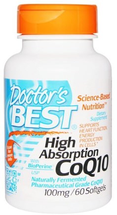 High Absorption CoQ10 with BioPerine, 100 mg, 60 Softgels by Doctors Best-Kosttillskott, Koenzym Q10, Coq10