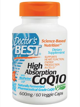 High Absorption CoQ10 with BioPerine, 600 mg, 60 Veggie Caps by Doctors Best-Kosttillskott, Koenzym Q10, Coq10 600 Mg