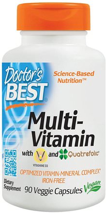 Multi-Vitamin, 90 Veggie Caps by Doctors Best-Vitaminer, Multivitaminer