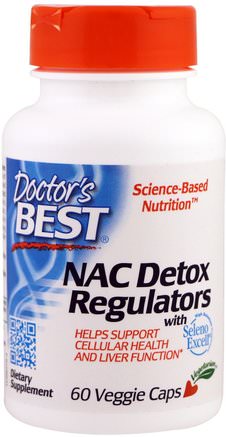 NAC Detox Regulators, 60 Veggie Caps by Doctors Best-Kosttillskott, Aminosyror, Nac (N Acetylcystein)