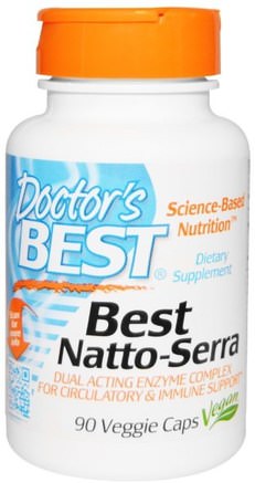 Natto-Serra, 90 Veggie Caps by Doctors Best-Kosttillskott, Nattokinas, Enzymer
