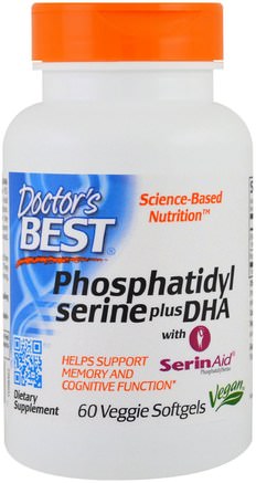 Phosphatidylserine Plus DHA, 60 Veggie Softgels by Doctors Best-Kosttillskott, Aminosyror, Fosfatidylserin