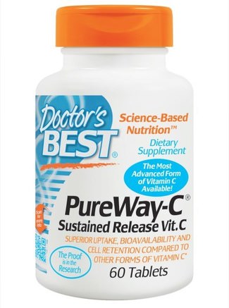 PureWay-C, Sustained Release Vit. C, 60 Tablets by Doctors Best-Vitaminer, Vitamin C, Frisättning Av Vitamin C
