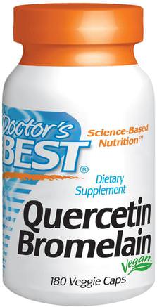Quercetin Bromelain, 180 Veggie Caps by Doctors Best-Kosttillskott, Quercetin, Enzymer