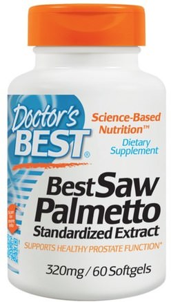 Saw Palmetto, Standardized Extract with Euromed, 320 mg, 60 Softgels by Doctors Best-Hälsa, Män