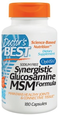 Synergistic Glucosamine MSM Formula, with OptiMSM, 180 Capsules by Doctors Best-Kosttillskott, Glukosamin