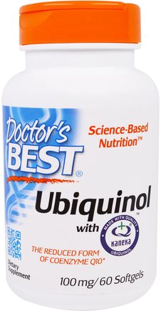 Ubiquinol, Featuring Kaneka QH, 100 mg, 60 Softgels by Doctors Best-Kosttillskott, Antioxidanter, Ubiquinol Qh, Ubiquinol Coq10