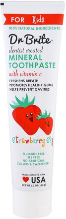 Mineral Toothpaste for Kids, Strawberry Sky, 4.2 oz (119 g) by Dr. Brite-Bad, Skönhet, Tandkräm