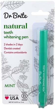 Natural Teeth Whitening Pen, Mint.07 fl oz (2 ml) by Dr. Brite-Bad, Skönhet, Tandkräm