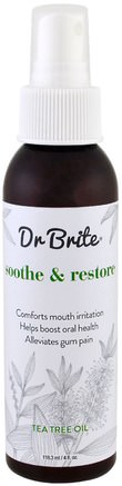 Sooth & Restore Oral Spray, Tea Tree Oil, 4 fl oz (118.3 ml) by Dr. Brite-Hälsa, Torr Mun, Muntlig Tandvård