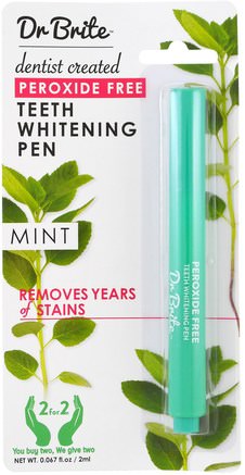 Teeth Whitening Pen, Peroxide Free, Mint.067 fl oz (2 ml) by Dr. Brite-Bad, Skönhet, Tandkräm