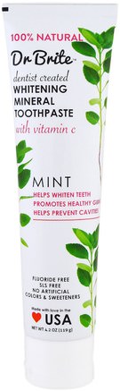 Whitening Mineral Toothpaste, Mint, 4.2 oz (119 g) by Dr. Brite-Bad, Skönhet, Oral Tandvård, Tandkräm